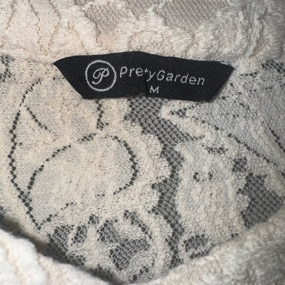PrettyGarden Ivory Lace Button Down Blouse - Picture 4 of 5